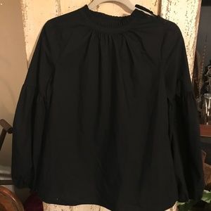 Black victorian high neck balloon sleeve Worthington Blouse
